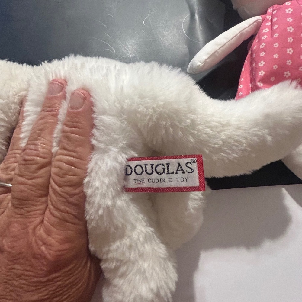 Douglas White Plush Cat and Linzy Toys Soft Rag Doll 2 Piece Set Pink White - Picture 4 of 6